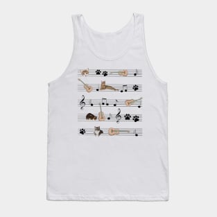 Cat Play Guitar Tank Top